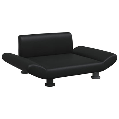 Cama Para Perros De Cuero Sintético Negra 70x45x28 Cm / Vetonek_1