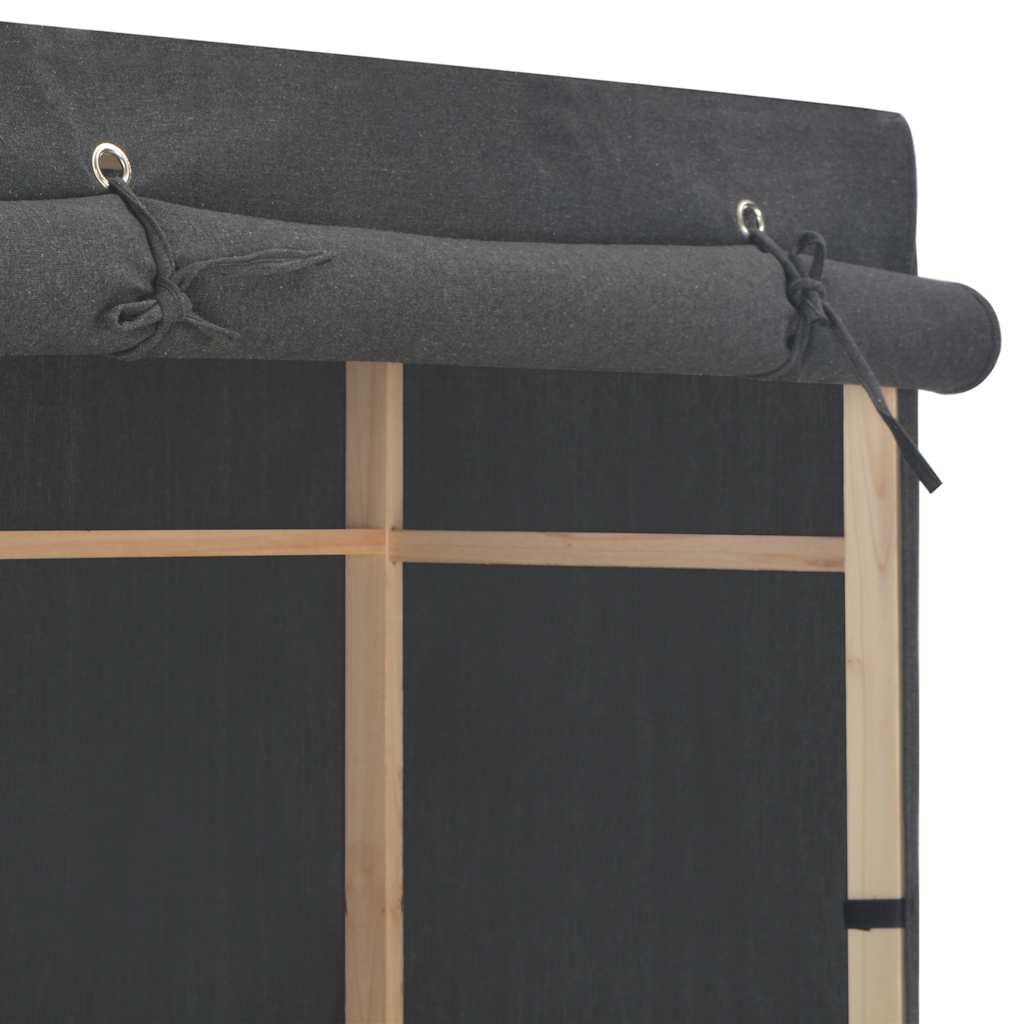 Armario De Tela De 3 Niveles Gris 110x40x170 Cm_3