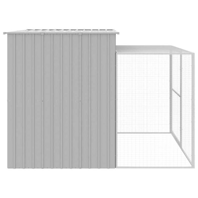 Caseta Para Perros Con Corredor Gris Claro 214x253x181 Cm Acero Galvanizado_3