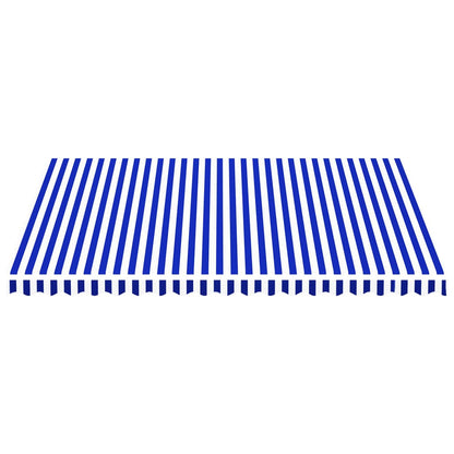 Tela De Repuesto Para Toldo Azul Y Blanco 4,5x3,5 M Poliéster_2