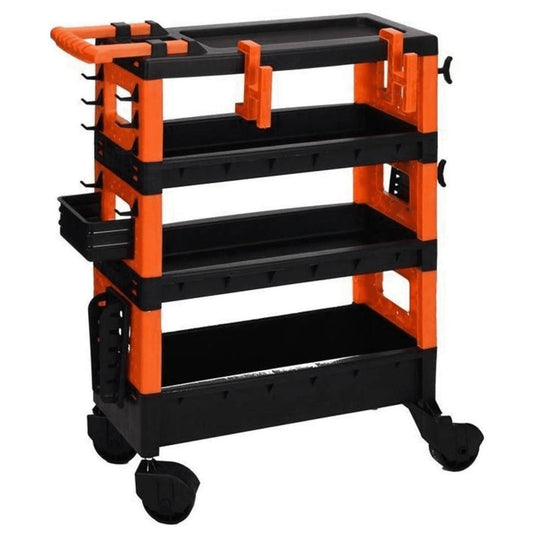 Well Home Carro De Transporte 68x35x87,5cm En Color Negro Y Naranja