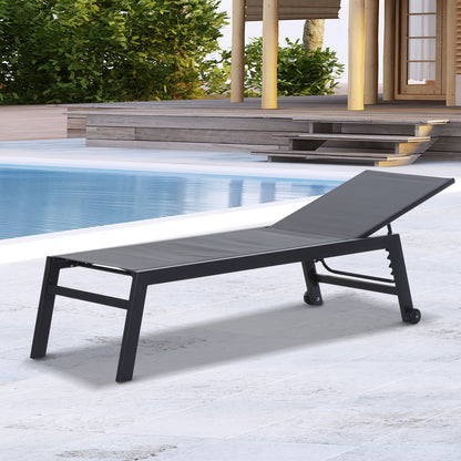 Outsunny Tumbona Con Respaldo Reclinable En 5 Posiciones 169x65x102cm Máx. 120kg_1