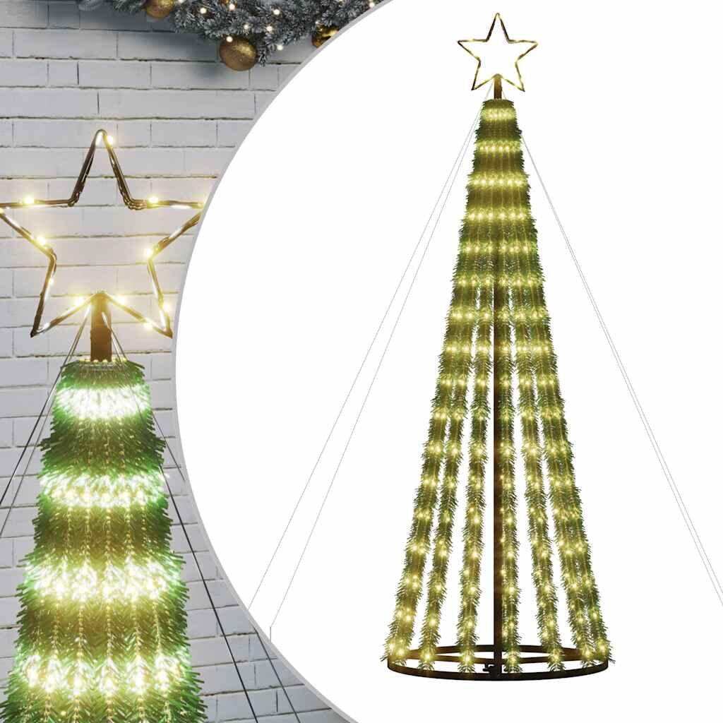 Vidaxl Árbol De Navidad Led 275 Leds Blanco Cálido 180 Cm_0