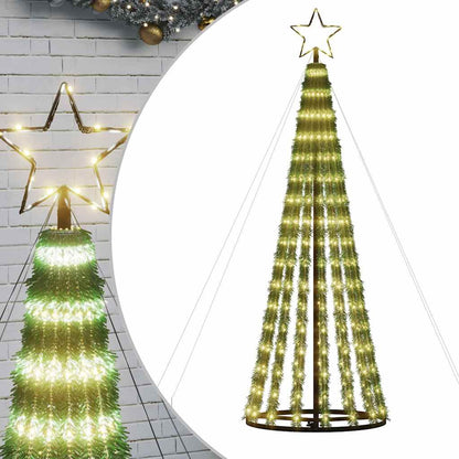 Vidaxl Árbol De Navidad Led 275 Leds Blanco Cálido 180 Cm_0