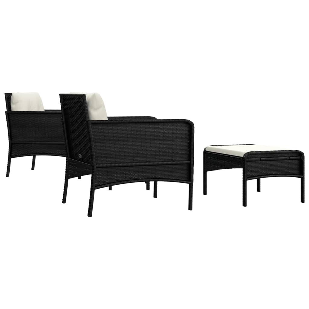 Vidaxl Set De Muebles De Jardín 5 Pzas Y Cojines Ratán Sintético Negro_4