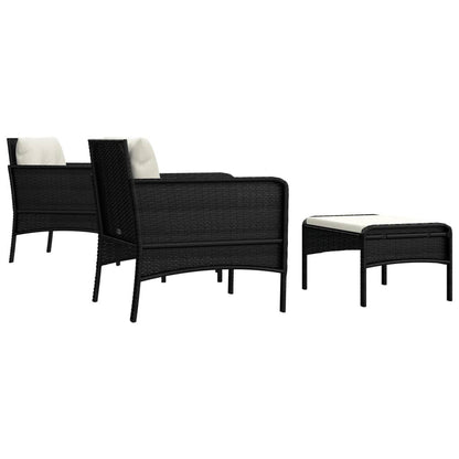 Vidaxl Set De Muebles De Jardín 5 Pzas Y Cojines Ratán Sintético Negro_4