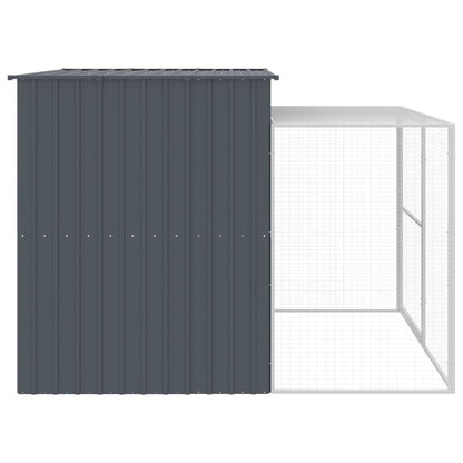 Caseta Perros Con Corral Acero Galvanizado Gris 214x253x181 Cm_3