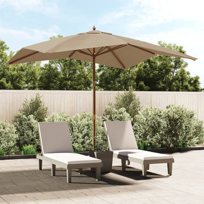 Vidaxl Sombrilla De Jardín Poste De Madera Gris Taupé 300x300x273 Cm_1