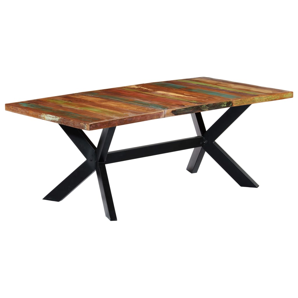 Mesa De Comedor Madera Maciza Reciclada 200x100x75 Cm._4