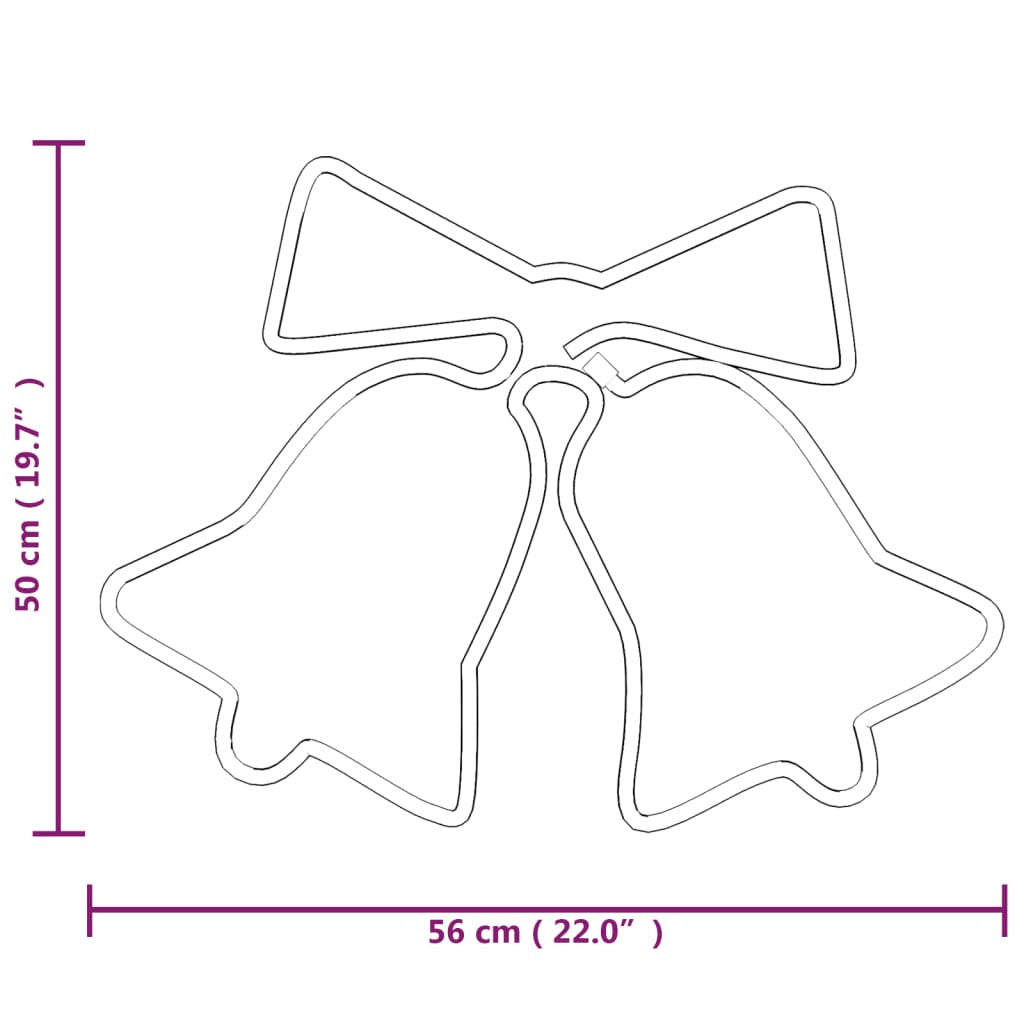 Vidaxl Figura De Campanas De Navidad Con 72 Leds 50x56 Cm_2
