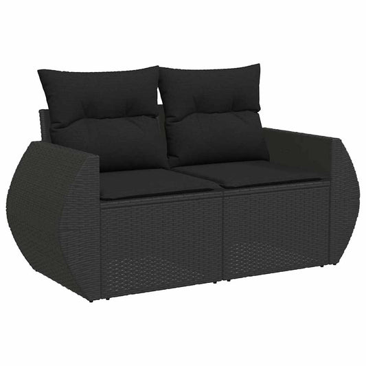 Set De Sofás De Jardín Y Cojines 8 Piezas Ratán Sintético Negro / Vetonek_0