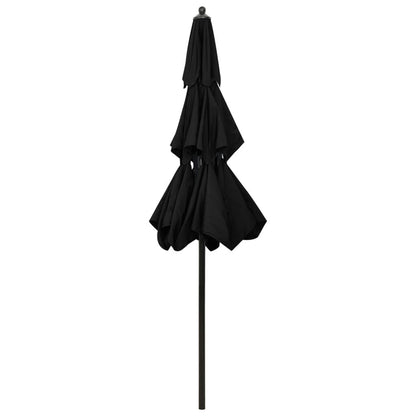 Vidaxl Sombrilla Jardín De 3 Niveles Con Palo De Aluminio Negro 2,5 M_3