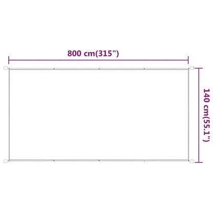 Vidaxl Toldo Vertical Blanco 140x800 Cm Tela Oxford_2