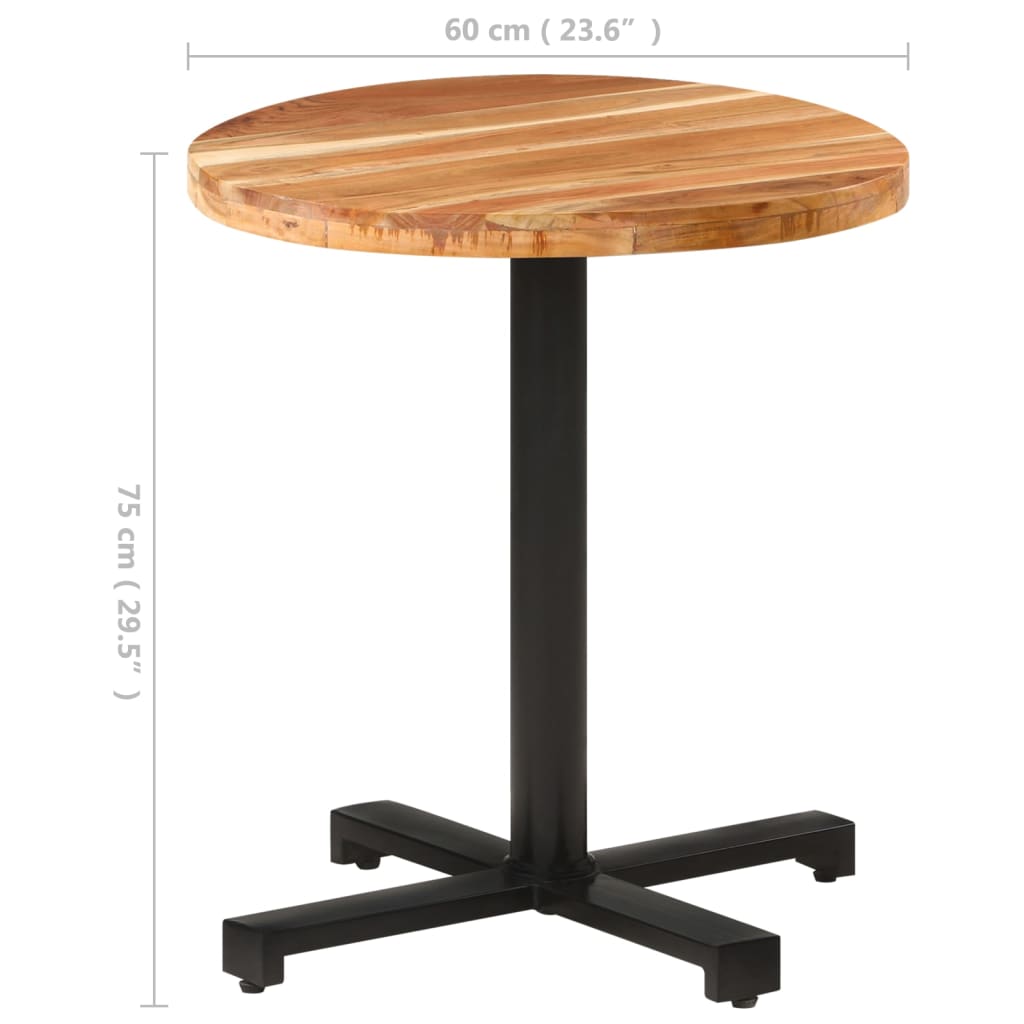 Mesa De Bistró Redonda Madera Maciza De Mango Ø70x75 Cm_4