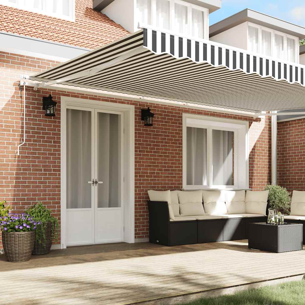Toldo Retráctil Automático Gris Antracita Y Blanco 500x300 Cm_2