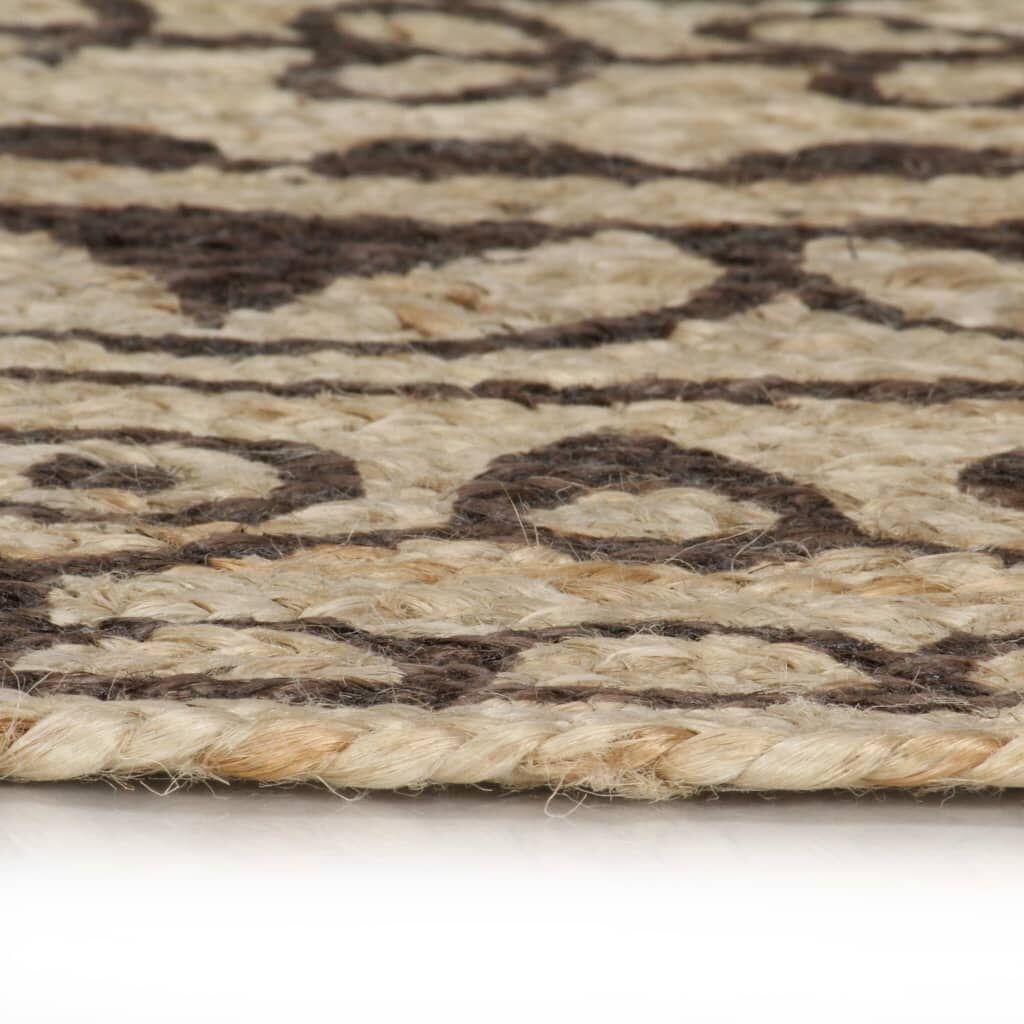 Vidaxl Alfombra De Yute Tejida A Mano Estampado Marrón Oscuro 90 Cm_2