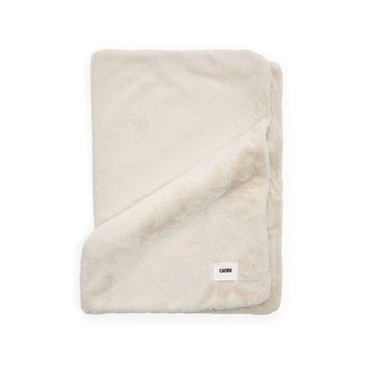 Cafide Manta Para Perros Efecto Pelo Beige Claro. Modelo Toia. Talla M (90x65 Cm)_0