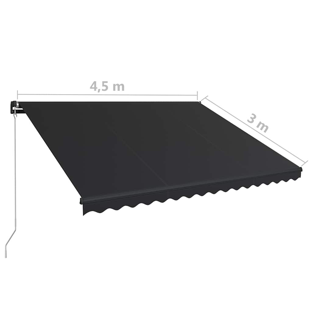 Vidaxl Toldo Retráctil Manual Con Led Gris Antracita 450x300 Cm_2