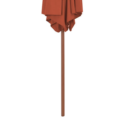 Vidaxl Sombrilla De Jardín Con Palo De Madera Terracota 270 Cm_3