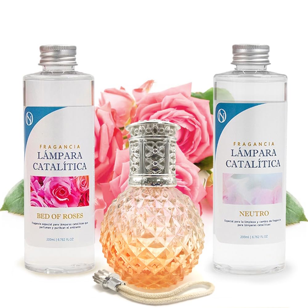 Pack Ahorro Lámpara Catalítica Orange Diamonds + Fragancia Bed Of Roses 500ml + Limpiador Neutro 200ml + Mecha Repuesto_0