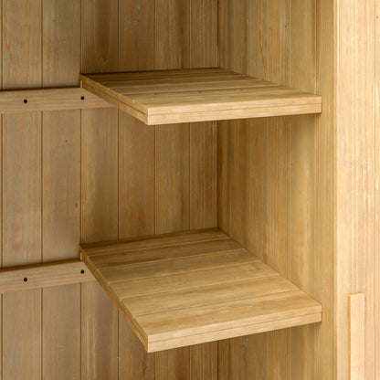 Outsunny Caseta Jardín Exterior De Madera 77,5x54,2x179,5 Cm 0,3 M² Con Estantes_4