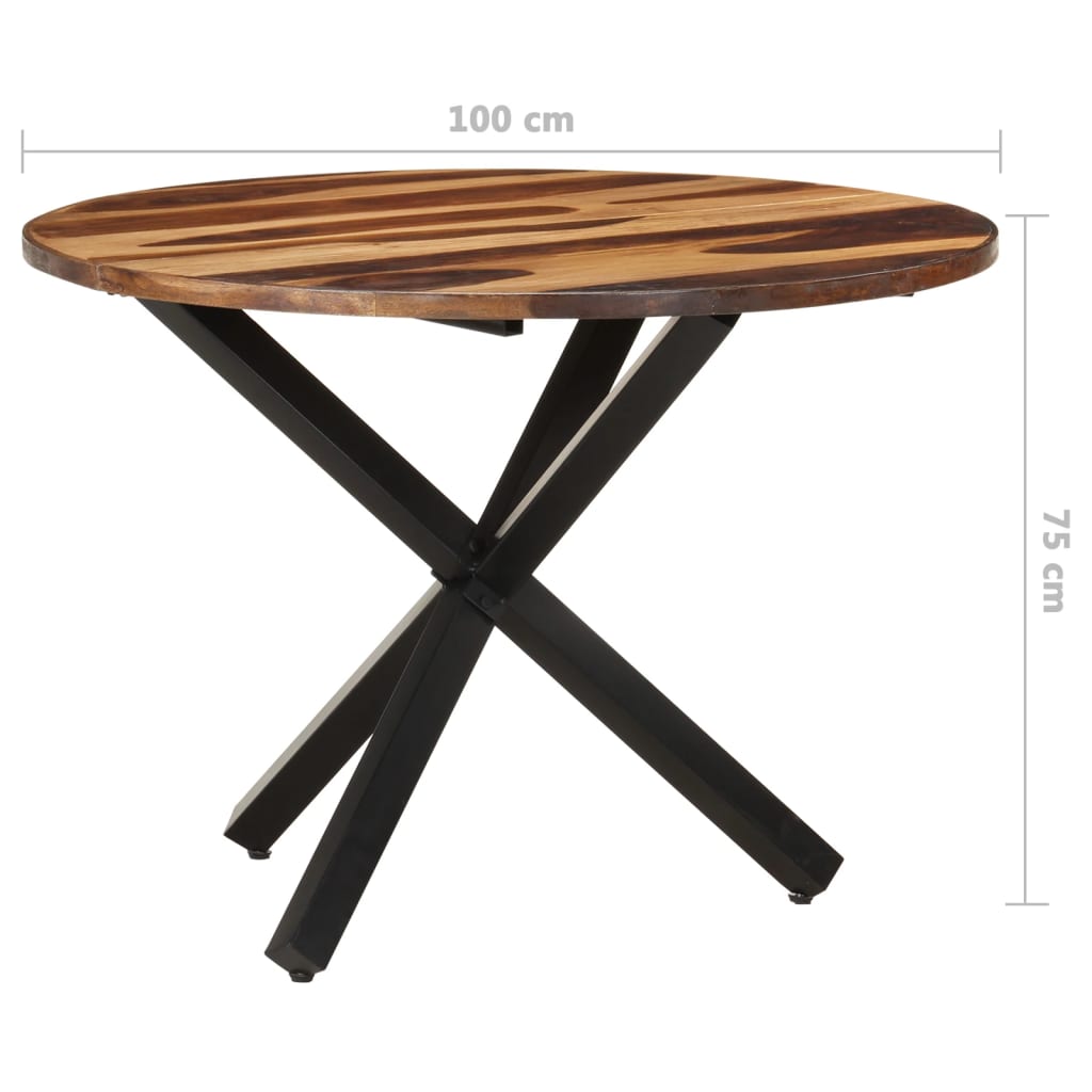 Mesa De Comedor De Madera Acacia Acabado Miel 100x100x75 Cm_4