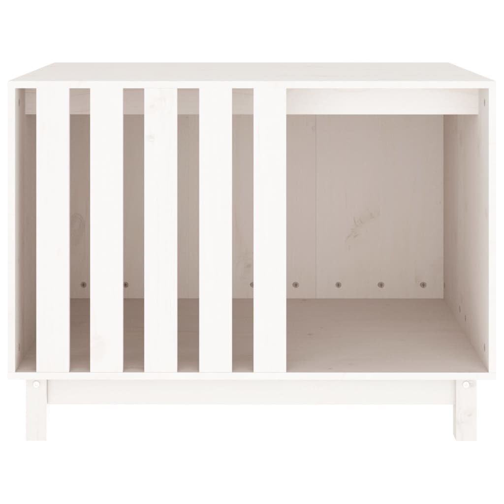 Vidaxl Caseta Para Perros Madera Maciza De Pino Blanco 90x60x67 Cm_4