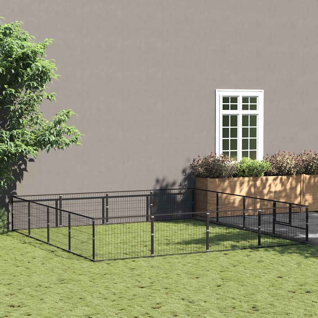 Perrera Acero 16 M² Negra_1