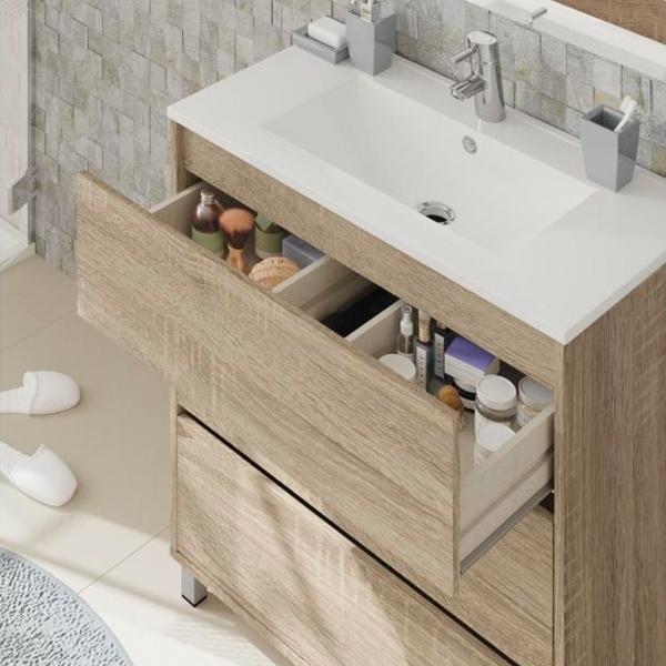 Mueble de lavabo Kalma 90 x 81,5 x 46,5 cm Natural