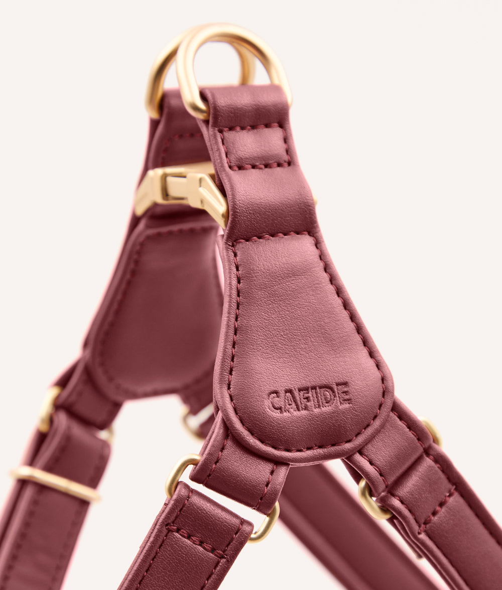 Cafide Arnés De Cuero Vegano step-in Burdeos. Modelo Jala. Talla Xs_1