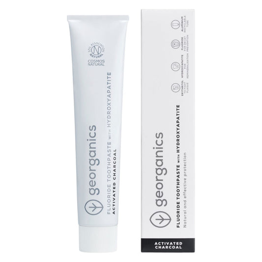 Pasta de dientes con Hidroxiapatita Carbón Activado con flúor Georganics 75 ml