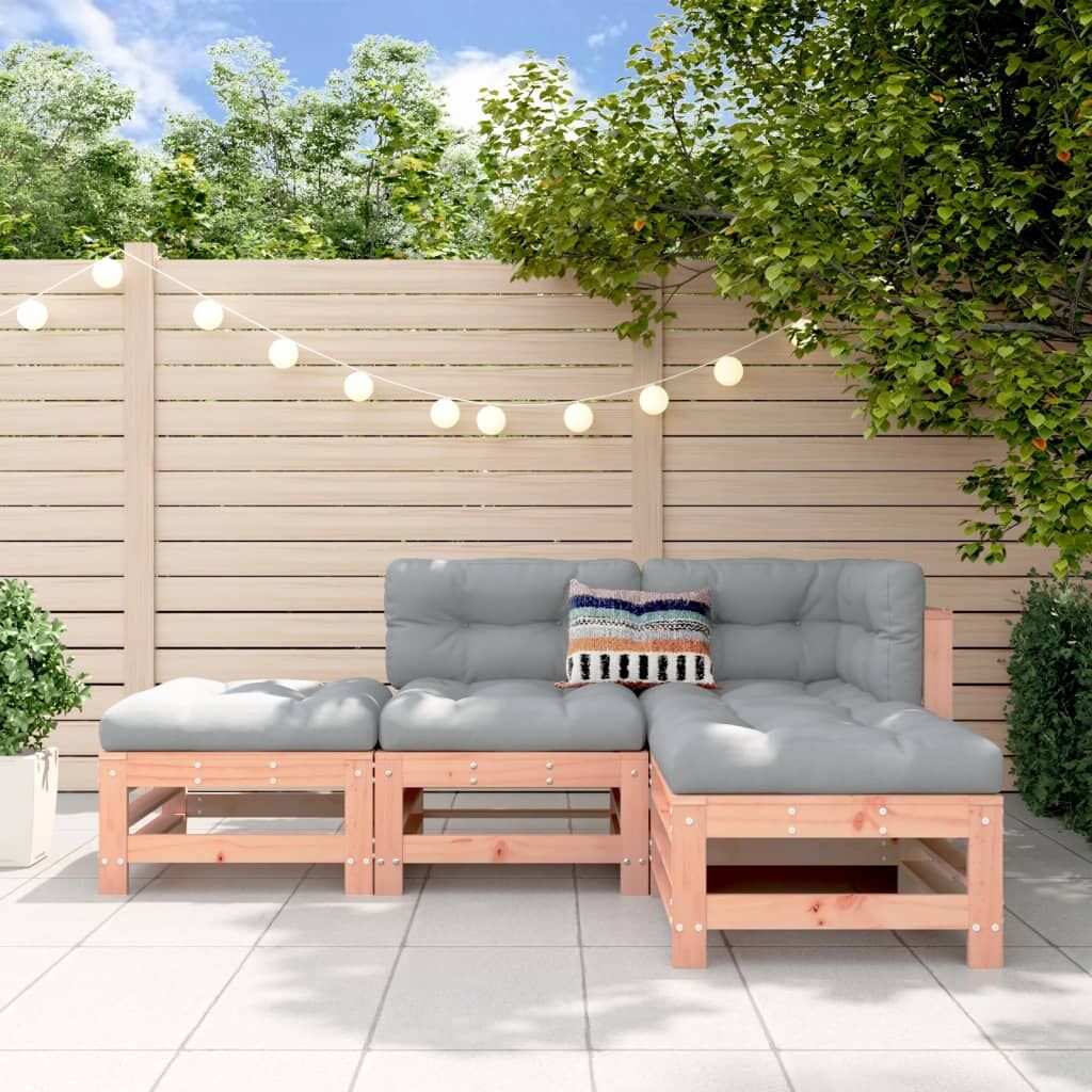 Vidaxl Juego De Muebles De Jardín 4 Pzas Madera Maciza Abeto Douglas_1