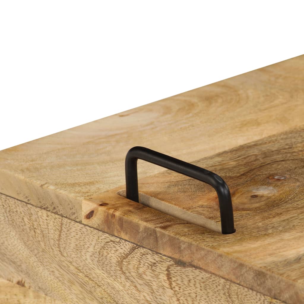 Mesita De Noche De Madera Maciza De Mango 40x34x47 Cm_2