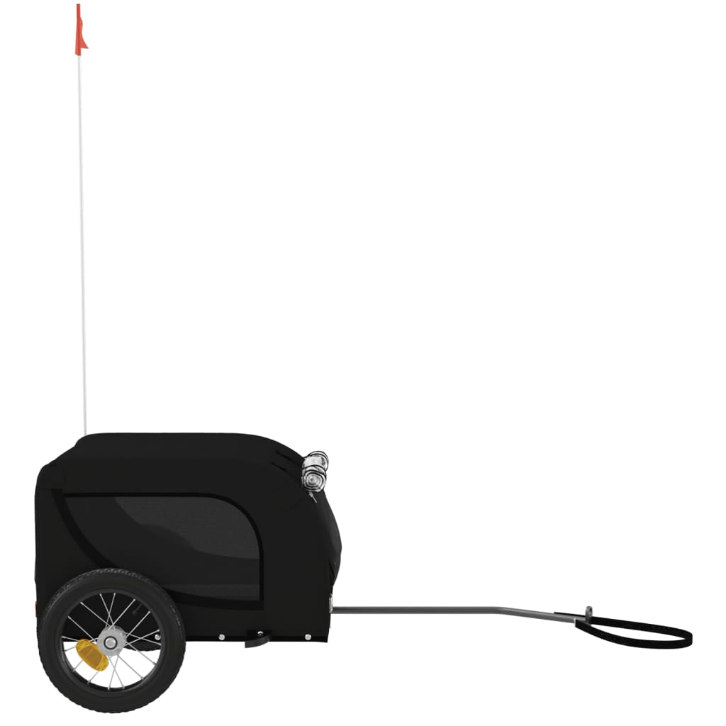 Vidaxl Remolque De Bicicleta Mascotas Hierro Tela Oxford Negro_4