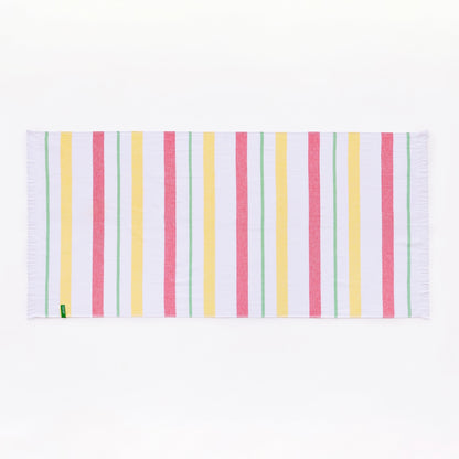 Hammam 80x165cm 350gsm 100% Algodón Rosa, Amarillo Y Verde Rainbow Be_1