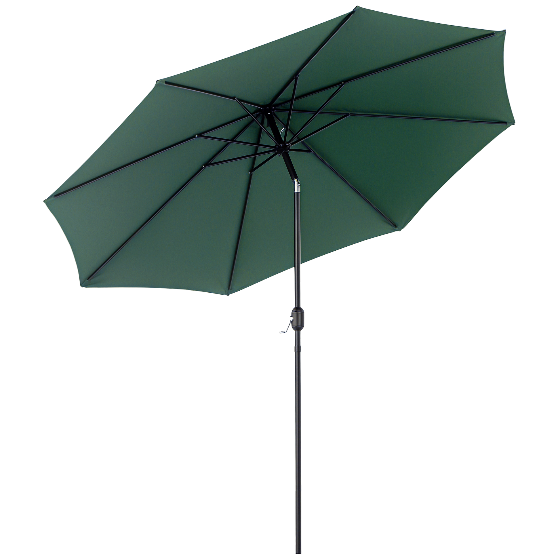 Outsunny Sombrilla De Jardín Ø295x250 Cm Con Manivela E Inclinación Verde_0