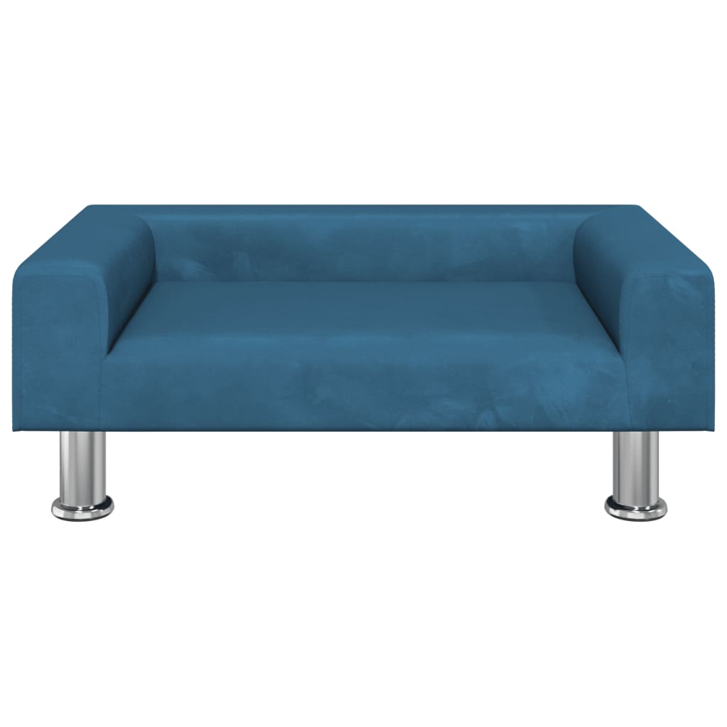 Cama Para Perros De Terciopelo Azul 70x45x26,5 Cm / Vetonek_1