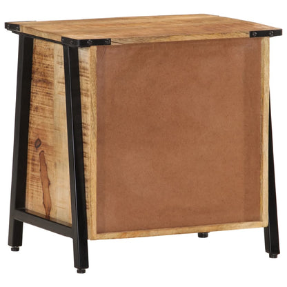 Mesita De Noche Madera Maciza De Mango 40x30x42 Cm_3