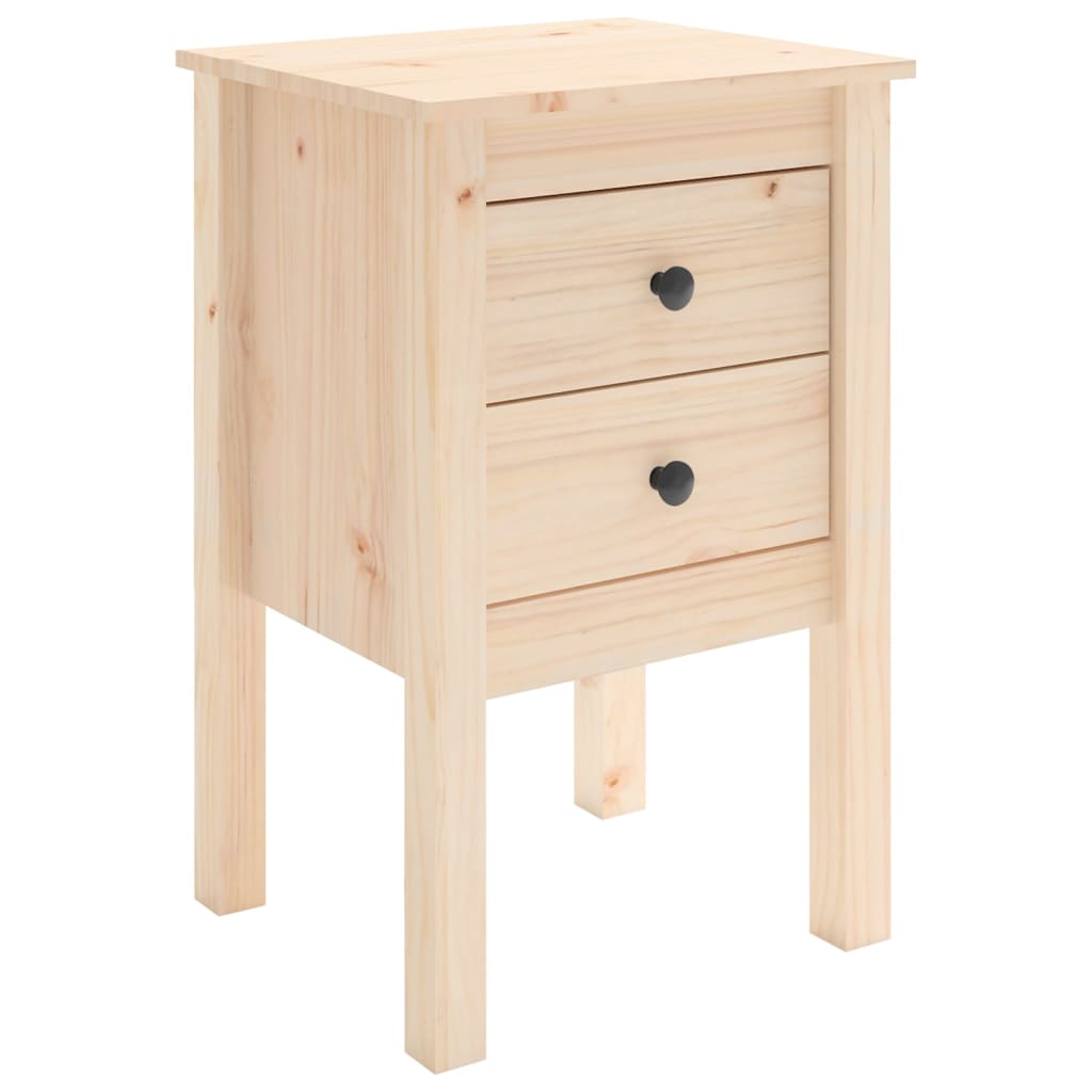Mesitas De Noche 2 Uds Madera Maciza De Pino 40x35x61,5 Cm_3
