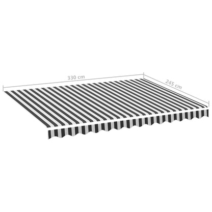 Tela De Repuesto Para Toldo Gris Antracita Y Blanco 3,5x2,5 M Poliéster_5