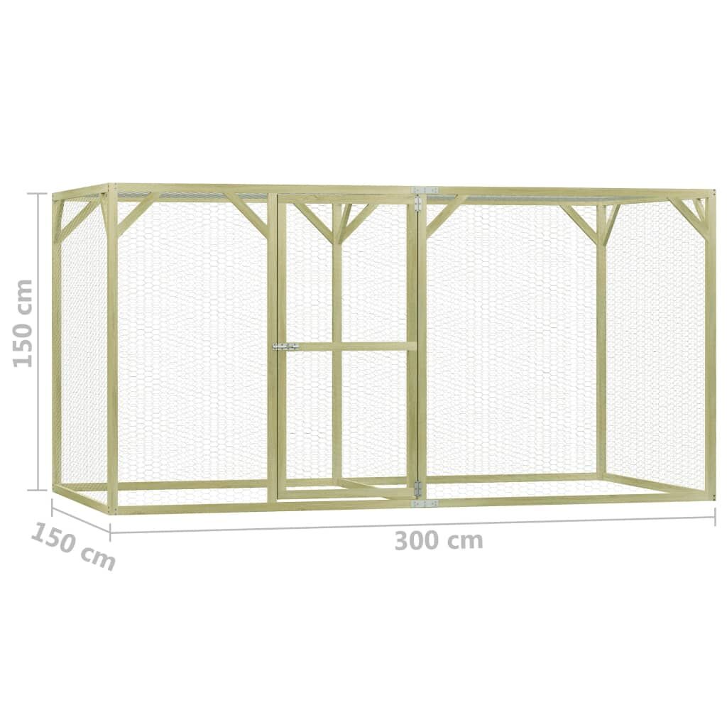 Vidaxl Gallinero De Madera De Pino Impregnada 1,5x3x1,5 M_2