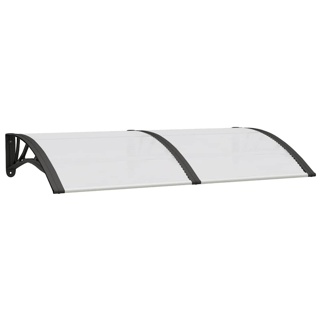 Marquesina Puerta Policarbonato Negro Y Transparente 150x75 Cm_0