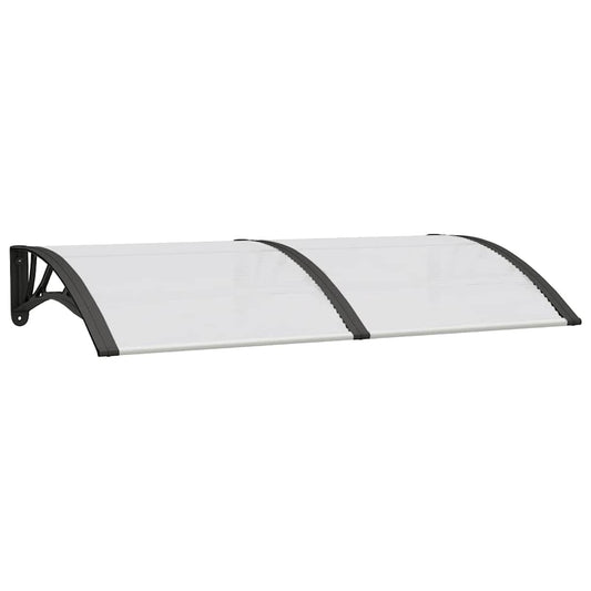 Marquesina Puerta Policarbonato Negro Y Transparente 150x75 Cm_0