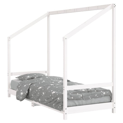Estructura De Cama Para Niños Madera De Pino Blanco 80x200 Cm / Vetonek_3