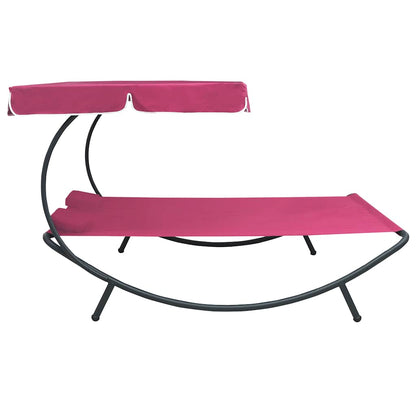Tumbona De Jardín Con Toldo Y Cojines Rosa_2