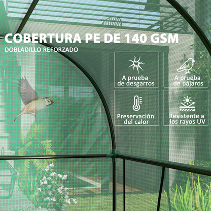 Outsunny Invernadero De Exterior Con 2 Puertas Enrollables 200x100x178 Cm Verde_4