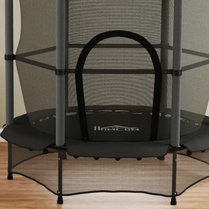 Homcom Cama Elástica Infantil Ø140 Cm Con Red De Seguridad Negro_3