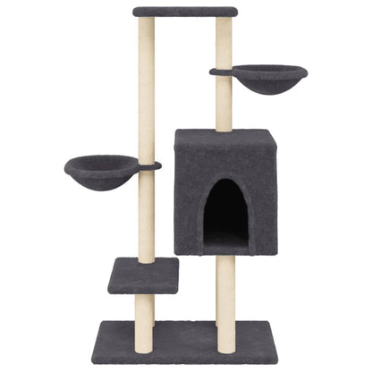 Vidaxl Rascador Para Gatos Con Postes De Sisal Gris Oscuro 117 Cm_3