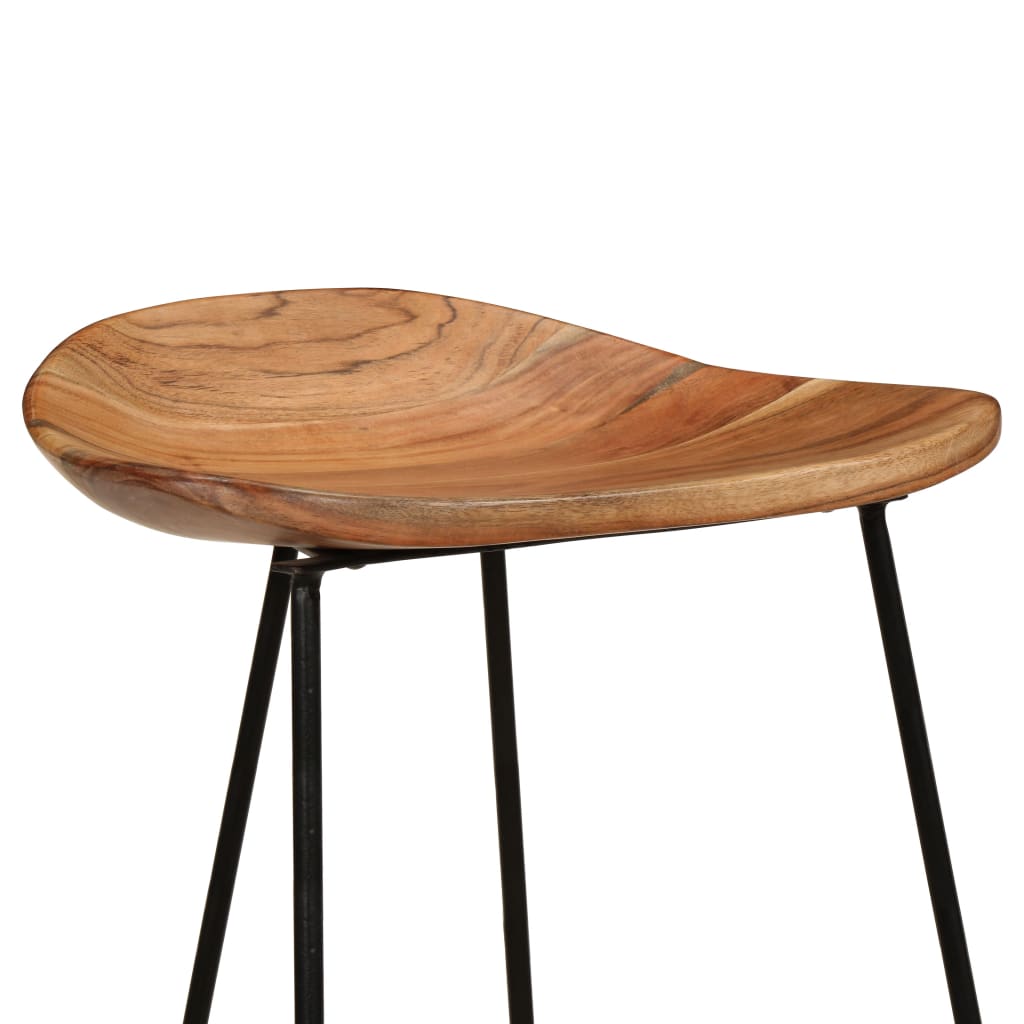Taburetes De Cocina 2 Unidades Madera Maciza De Acacia_4
