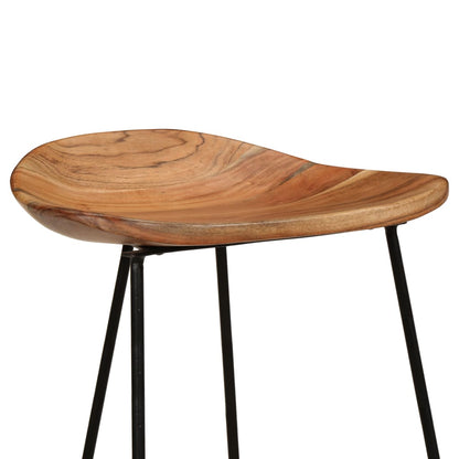 Taburetes De Cocina 2 Unidades Madera Maciza De Acacia_4